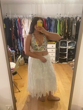 BDG Tropical Print Cropped Halter Top